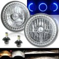7" Blue Halo Ring Angel Eyes 6K 20/40w LED Headlight Headlamp Light Bulbs Pair
