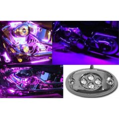 1Pc Purple LED Chrome Accent Module Motorcycle Chopper Frame Neon Glow Light Pod Octane Lighting