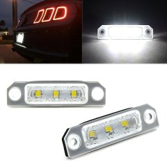 White LED Rear License Plate Frame Bulbs Light Pair For 10-14 Ford Mustang Octane Lighting