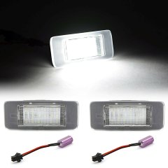 White LED Light Rear License Plate Frame Bulbs Pair Fits 13-19 Cadillac ATS Octane Lighting