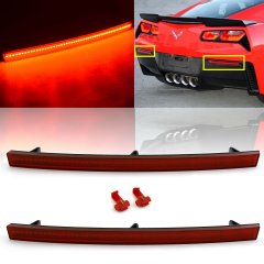 Red Lens LED Light Rear Bumper Marker Reflector Set For 14-19 C7 Corvette Octane Lighting