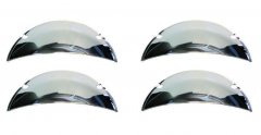 5-3/4" Headlight Headlamp Bulbs Chrome Trim Half Moons Covers Custom Hot Rat Rod