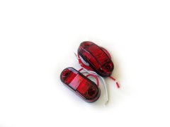 Truck and Trailer LED 2.5x1 Inch Red Marker w/ 2 Hole Mount Come in Pairs Race Sport Lighting