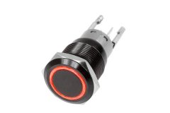 16mm Flush Mount LED Momentary Switch Red Sold Each Black Series Comes Pre Wired With Voltage Regulation Resistor Race Sport Lighting