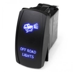 LED Rocker Switch w/ Blue LED Radiance Off-road Lights Jeep Image Race Sport Lighting