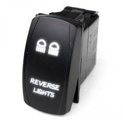 LED Rocker Switch w/ White LED Radiance Reverse Lights Race Sport Lighting