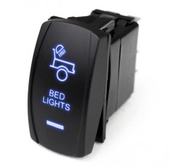 LED Rocker Switch w/ Blue LED Radiance Bed Lights Race Sport Lighting
