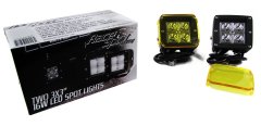 3x3 Inch 16W 4-LED Cube Spot Lights w/ Amber Cover Sold as Pair Street Series Race Sport Lighting