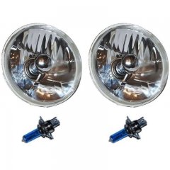 5-3/4" H5001 H5006 Halogen Headlight Headlamp Bulb Crystal Clear Sw 60/55W Pair