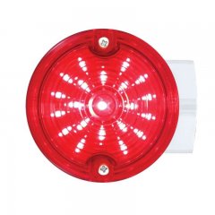 21 LED 3 1/4" Round Harley Signal Light w/ Housing - Red LED/Red Lens | Motorcycle Products