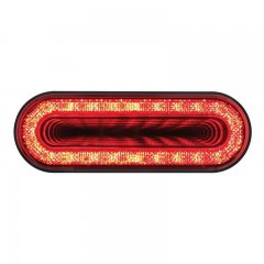 24 LED 6" Oval "MIRAGE" Stop, Turn / Tail Light - Red LED/Red Lens | LED / Incandescent Replacement Lens