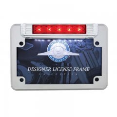 5 Red LED Motorcycle License Plate Frame - 3rd Brake Light | Motorcycle Products