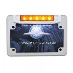 5 Amber LED Motorcycle License Plate Frame - Auxiliary Light | Motorcycle Products