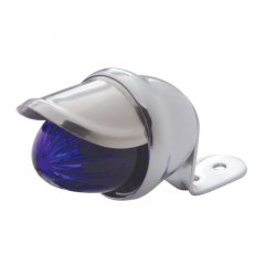 Chrome Mini Auxiliary Incandescent Light w/ Stainless Steel Visor - Blue | Honda / Pedestal