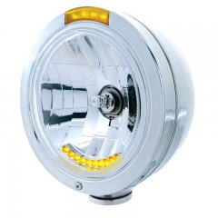 "BULLET" Classic Headlight - 10 LED Crystal H4 Bulb w/ Dual Function Amber LED/Amber Lens | Headlight - Complete Kits