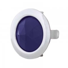 Glass Blue Dots with Chrome Rings | LED / Incandescent Replacement Lens