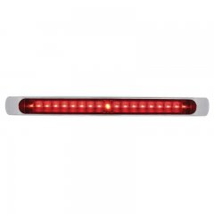 19 LED 17" Stop, Turn / Tail Light Bar w/ Chrome Bezel - Red LED/Red Lens | Stop / Turn
