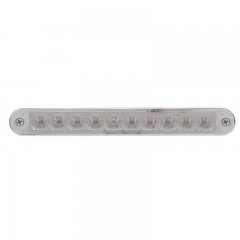 10 LED 6 1/2" Turn Signal Light Bar w/ Bezel - Amber LED/Clear Lens | Turn Signal Lights