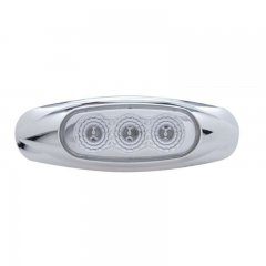 3 LED Reflector Clearance/Marker Light - Amber LED/Clear Lens | Clearance Marker Lights