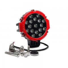 7" 51W Round Black/Red Housing Spot Beam LED Off Road Truck Jeep Work Fog Light