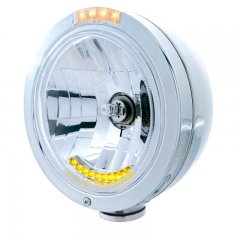"BULLET" Classic Headlight - 10 LED Crystal H4 Bulb w/ Amber LED/Clear Lens | Headlight - Complete Kits