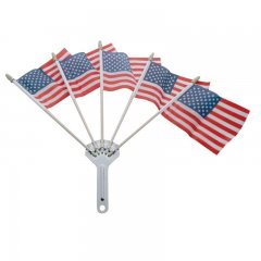 Chrome Flag Holder with Flags w/ 5 Flags | Novelties / Accessories