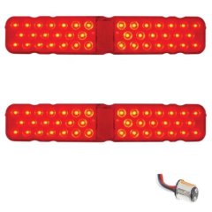 1967 67 Chevrolet Chevy Camaro RS 40-LED Red Tail Turn Signal Light Lenses Pair