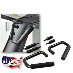Black Front Rear Grab Safety Handles w/ Hardware Fits 07-17 Jeep Wrangler