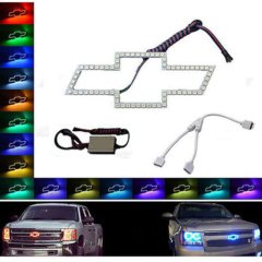 Chevy Bowtie Emblem Multi-Color Changing LED RGB Halo Ring Set w/ Y-Splitter