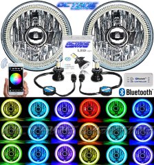 5-3/4" Bluetooth Cell Phone SMD Color Change Halo Angel Eye LED Headlights Pair