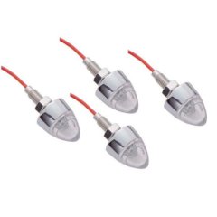 White LED Light Bullet Spike Mini License Plate Frame Fasteners Bolt Set of 4