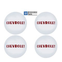 47-53 Chevrolet Truck Logo Stainless Steel Hub Cap Hubcaps Wheel Covers Set of 4