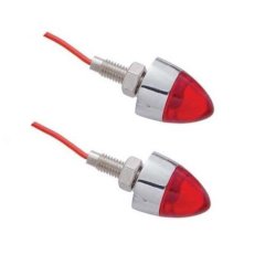 Red LED Light Bullet Spike Mini License Plate Frame Fasteners Bolt Nut Pair