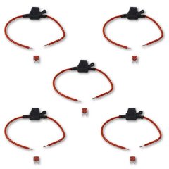 12 AWG Gauge 5-Amp ATC Blade Fuse Car Waterproof Inline Wire Connector Set of 10