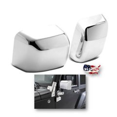 Chrome Side Rear View Mirror Cover Trim Protector PR For 2007-2018 Jeep Wrangler