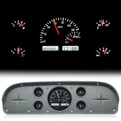 Dakota Digital White Gauge Black Dash for 1957-60 Ford Truck VHX-57F-PU-K-W