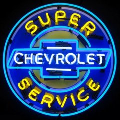 Neon Sign Super Chevrolet Service Chevy Parts Wall Lamp Light Muscle Car Garage