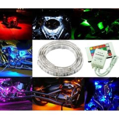 6Ft 12V Motorcycle RGB LED Under Glow Frame Engine Motor Light Strip Controller