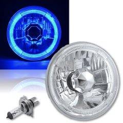 5-3/4" H5006 H5001 Blue Halo Halogen H4 Bulb Crystal Clear Headlight Angel Eye