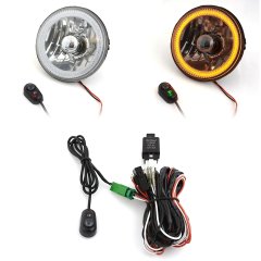 Automotive Car Truck Relay Fused Fog Light Drl Wiring Harness On/Off Switch Kit