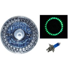 5-3/4" H5006 H5001 Green LED Angel Eye Halo Turn Signal Bulb Projector Headlight