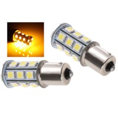 #1156 18SMD Amber Yellow LED Park Parking Tail Light Turn Signal Lamp Bulbs Pair