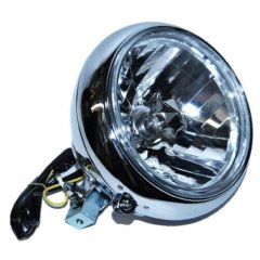 7" H4 Crystal Motorcycle Headlight Housing Headlamp Bucket Assembly Fits: Harley