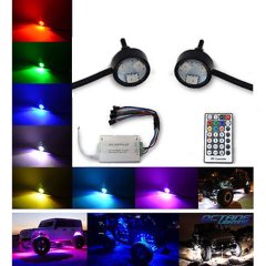 Multi-Color Changing LED Shift RGB SMD Rock Light Pair Kit For Jeep Truck SUV Octane Lighting