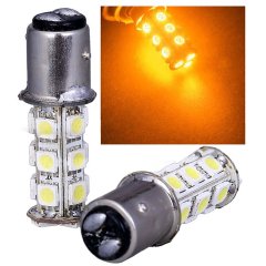 Amber 18 SMD LED 12V Tail Light Rear Brake Stop Turn Signal Lamp Bulb Pair Octane Lighting