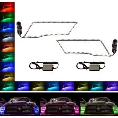 Multi-Color Changing LED RGB Headlight Halo Ring Set For 09-16 Dodge Ram Sport Octane Lighting
