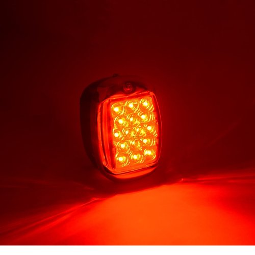Red LED RH Tail Light Clear Lens & Chrome Housing for 1940-53 Chevy GMC Truck