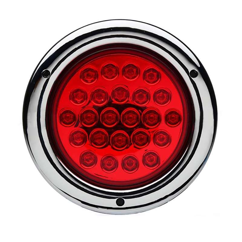4" Round Brake Tail Light Turn Signal Reverse Red Amber White Led Light 3pc-Set 