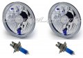 7" Halogen Beam H4 Headlight Light Bulb Euro Diamond Crystal Clear Headlamp Pair