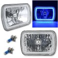 7X6 Inch Blue COB LED Glass / Metal Headlight 60w H4 Light Bulb Headlamp Pair Octane Lighting